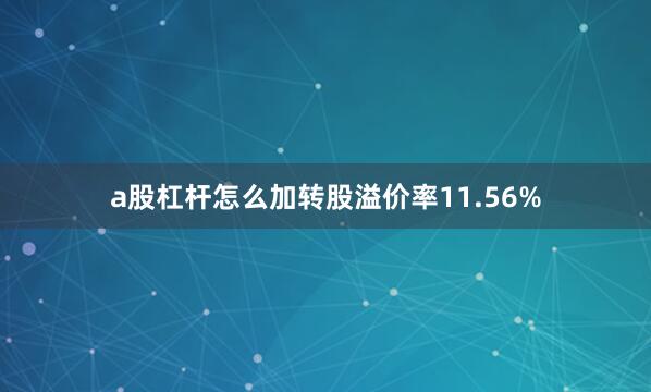 a股杠杆怎么加转股溢价率11.56%
